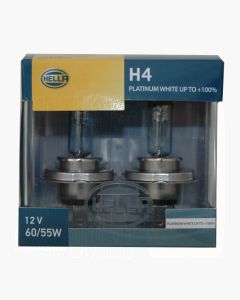 Hella H4-PW100DP2 H4 Platinum White Plus 100% Globe Kit